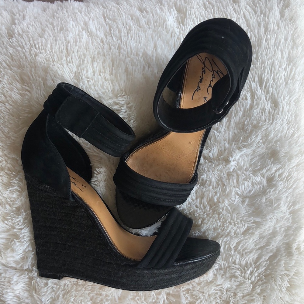 Badgley Mischa Black Maggie Espadrille Wedges